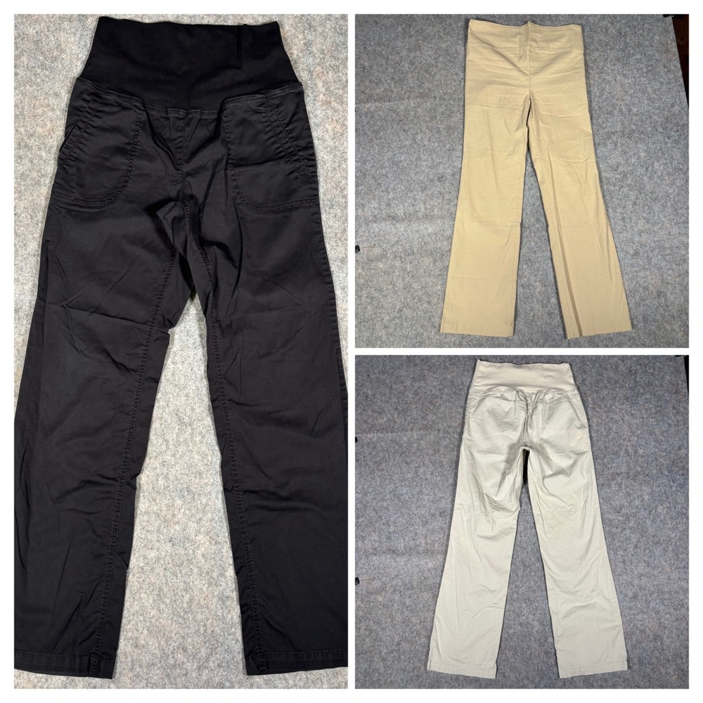 H&M MAMA Maternity Pants Bundle Womens Size M Black Tan Beige Lot of 3 Chino VTG